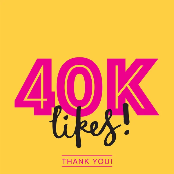 40k má rád online společenské média Děkujeme vám. — Stockový vektor