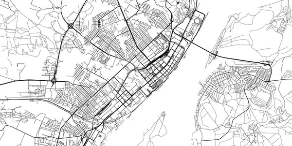 Urban vector city map of Volgograd, Russia — Stock Vector