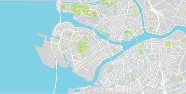 St Petersburg kentsel vektör şehir haritası, Rusya