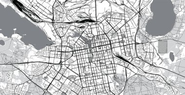 Yekaterinburg kentsel vektör şehir haritası, Rusya