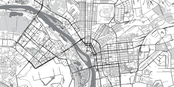 Mapa urbano de Omsk, Rusia — Vector de stock