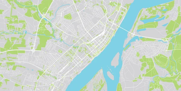 Vetor urbano mapa da cidade de Volgograd, Rússia — Vetor de Stock