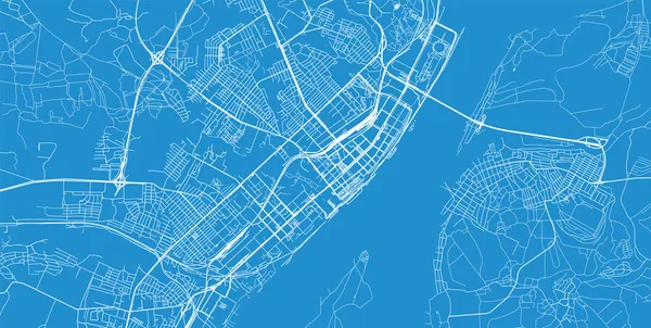 Urban vector city map of Volgograd, Russia — Stock Vector