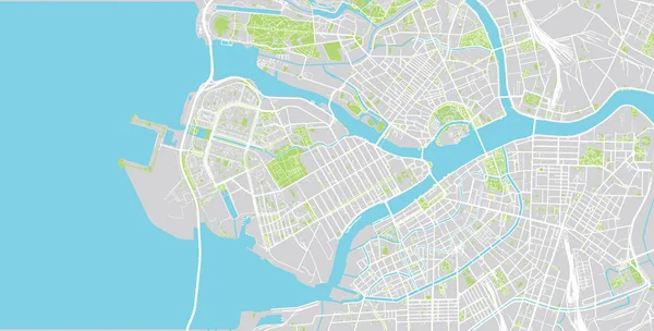 Miejski wektor Mapa miasta Sankt Petersburg, Rosja — Wektor stockowy