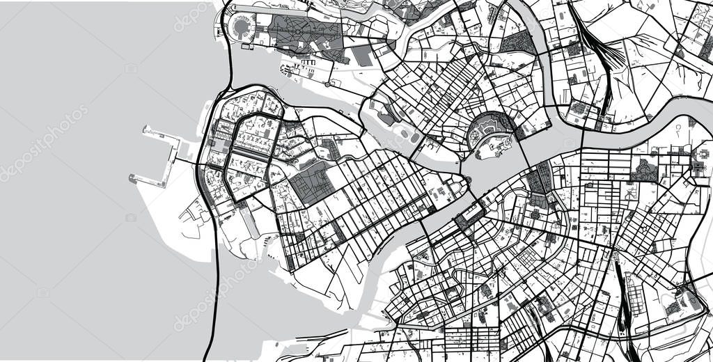 Urban vector city map of St Petersburg, Russia