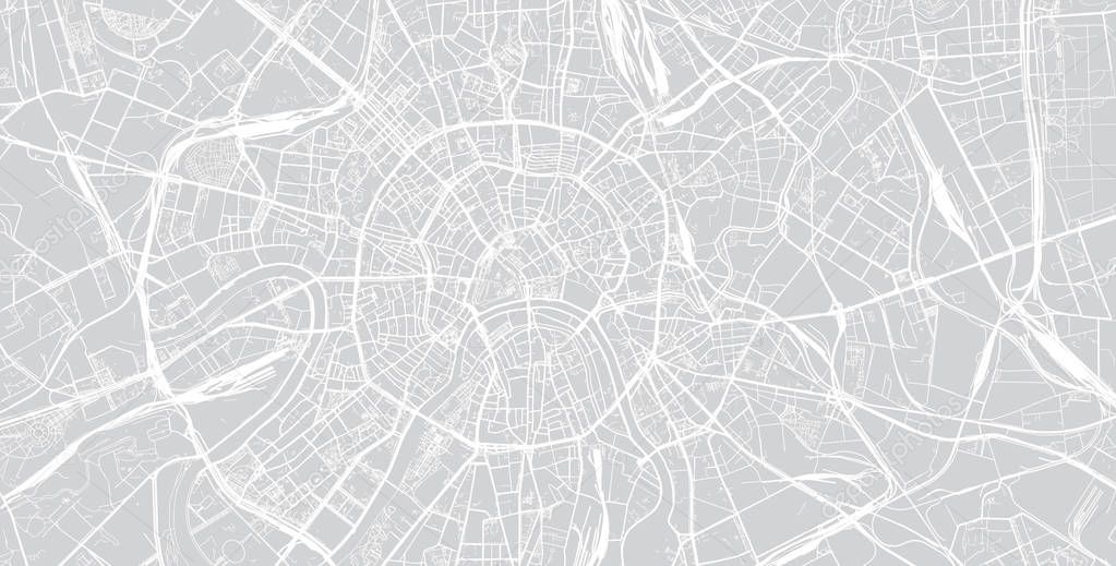 Urban vector city map of Moscow, Russia