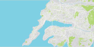 Vladivostok kentsel vektör şehir haritası, Rusya