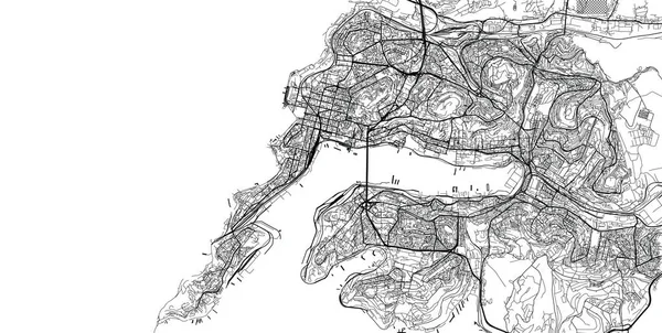 Městská Vektorová mapa Vladivostok, Rusko — Stockový vektor