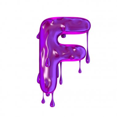 Mor damlama balçık halloween büyük harf F