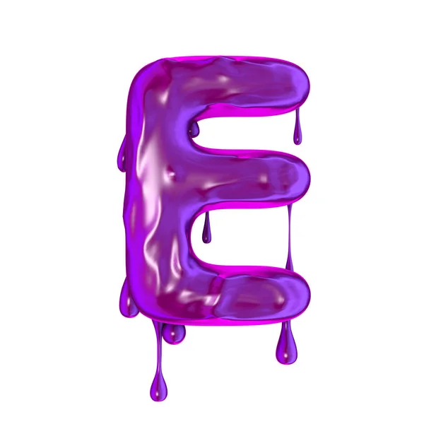 紫色の滴下スライムハロウィーン大文字E — ストック写真