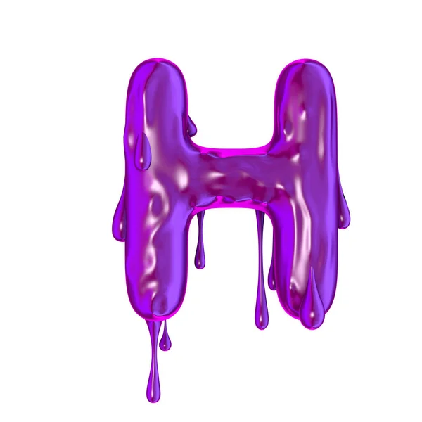 Фиолетовый капающий слизь большая буква H Хэллоуин — стоковое фото