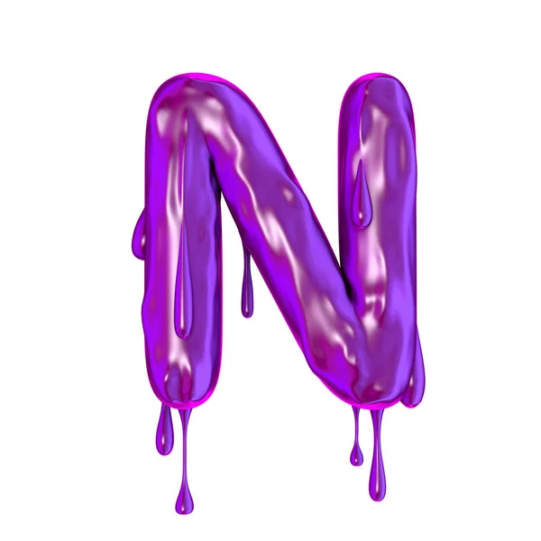 紫色 滴粘万圣节大写字母 N — 图库照片