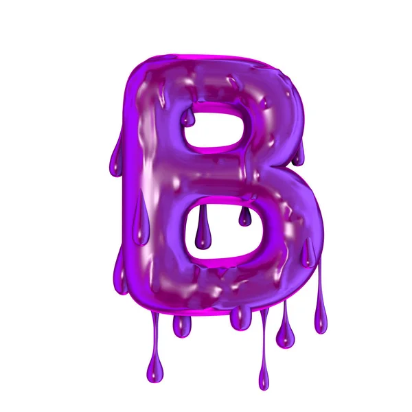 Фиолетовый капающий слизь большая буква B Хэллоуин — стоковое фото