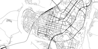 Ufa kentsel vektör şehir haritası, Rusya