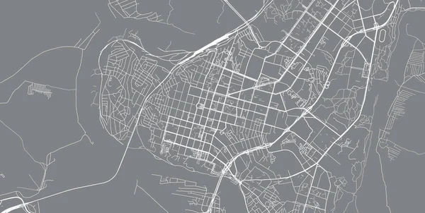 Città vettoriale urbana mappa di Ufa, Russia — Vettoriale Stock