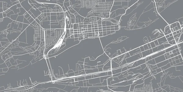 クラスノヤルスクの都市ベクター都市地図, ロシア — ストックベクタ