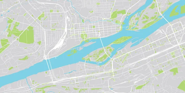 क्रॅस्नोयार्स्क शहरी वेक्टर शहर नकाशा, रशिया — स्टॉक व्हेक्टर