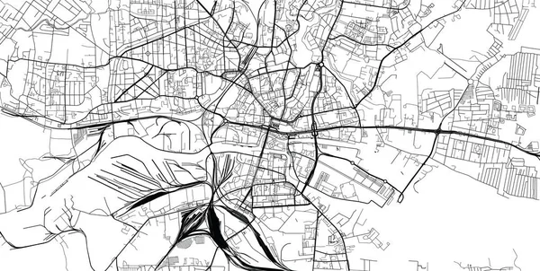 Vecteur urbain carte de ville de kaliningrad, Russie — Image vectorielle