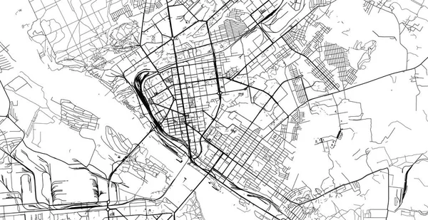 Mapa urbano de novosibirsk, Rusia — Vector de stock