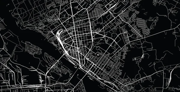 Città vettoriale urbana mappa di novosibirsk, Russia — Vettoriale Stock