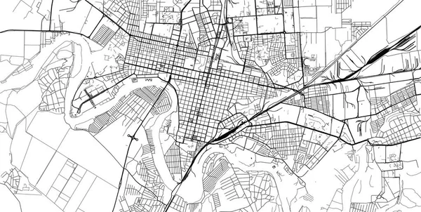 Miejski wektor Mapa miasta Krasnodar, Rosja — Wektor stockowy