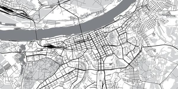 Mapa da cidade de vetor urbano de Perm, Rússia — Vetor de Stock