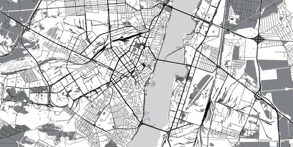 ヴォロネジ市の都市ベクター都市地図, ロシア — ストックベクタ
