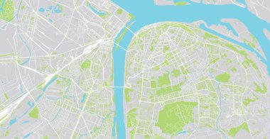 Nizhny Novgorod, Rusya şehir vektörşehir haritası