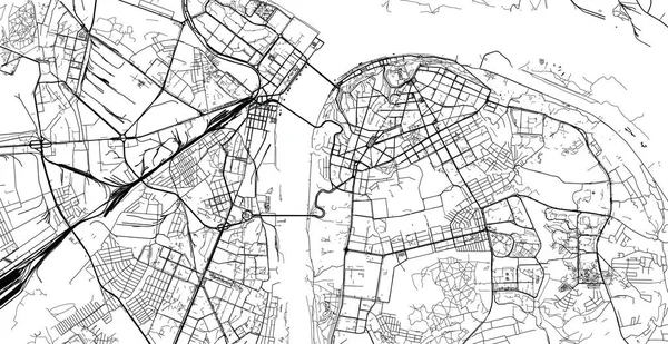 Vetor urbano mapa da cidade de Nizhny Novgorod, Rússia —  Vetores de Stock