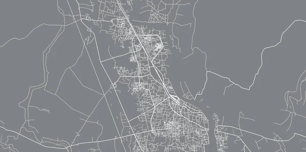 Mapa da cidade de vetor urbano de Khulna, Bangladesh — Vetor de Stock