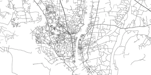 방글라데시 나라양간지의 도시 벡터 도시 지도 — 스톡 벡터