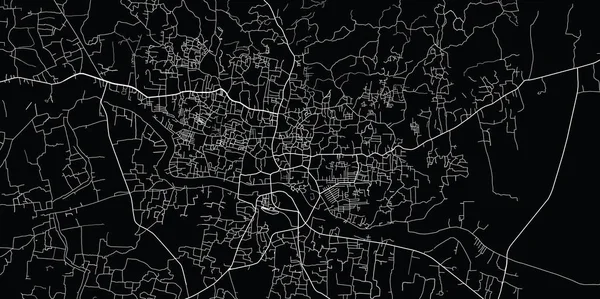 Mapa da cidade de vetor urbano de Sylhet, Bangladesh — Vetor de Stock