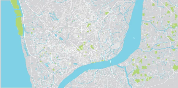 チッタゴンの都市ベクター都市地図, バングラデシュ — ストックベクタ