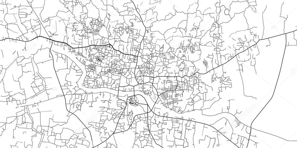 Urban vector city map of Sylhet, Bangladesh