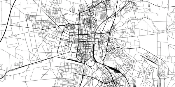 Mapa da cidade de vetores urbanos de Czestochowa, Polônia — Vetor de Stock