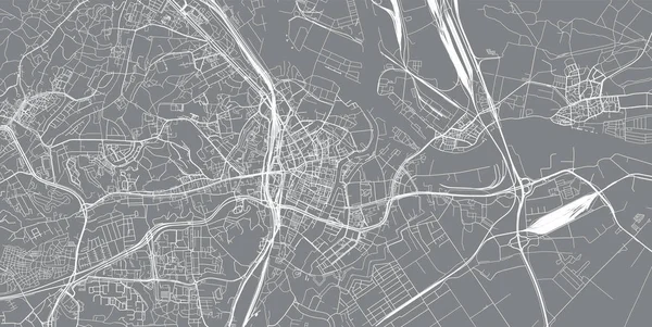 Vecteur urbain carte de ville de Gdansk, Pologne — Image vectorielle
