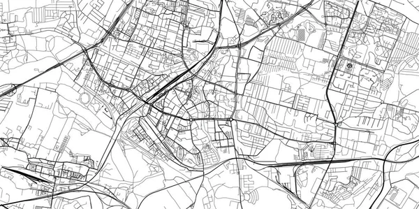 도시 벡터 도시 지도, 폴란드 , Sosnowiec — 스톡 벡터