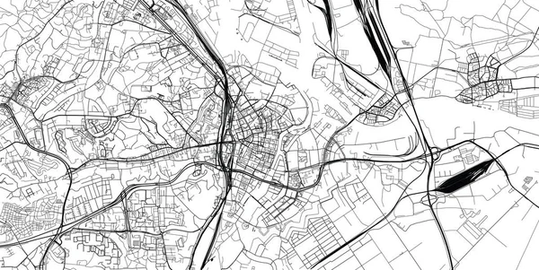 Miejski wektor Mapa miasta Gdańsk, Polska — Wektor stockowy