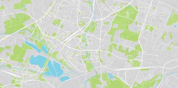 Mapa da cidade de vetores urbanos de Sosnowiec, Polônia — Vetor de Stock