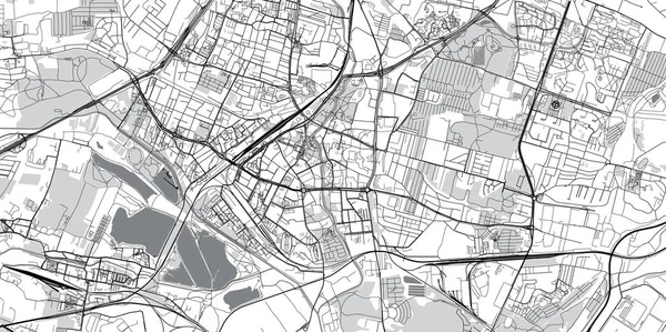 Mapa urbano de Sosnowiec, Polonia — Archivo Imágenes Vectoriales