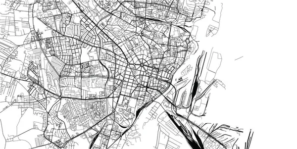 Vetor urbano mapa da cidade de Szczecin, Polônia — Vetor de Stock