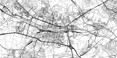 Katowice, Polonya şehir vektörşehir haritası