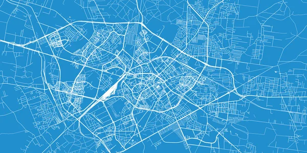 Mappa città vettoriale urbana di Bialystok, Polonia — Vettoriale Stock