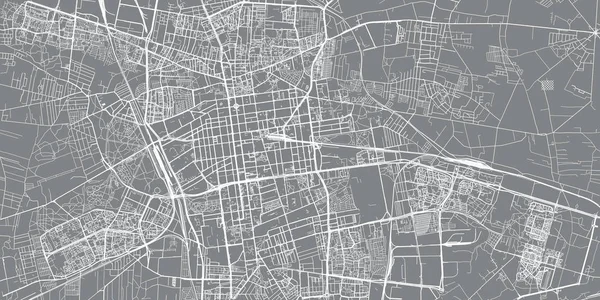 Mapa urbano de Lodz, Polonia — Vector de stock