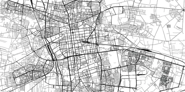 Urbaner Vektor Stadtplan von Lodz, Polen — Stockvektor