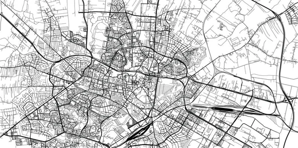 Mapa da cidade de vetor urbano de Lublin, Polônia — Vetor de Stock