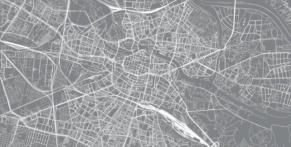 Mappa città vettoriale urbana di Breslavia, Polonia — Vettoriale Stock