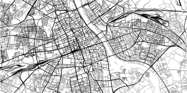 Stadskarta över Warszawa, Polen — Stock vektor
