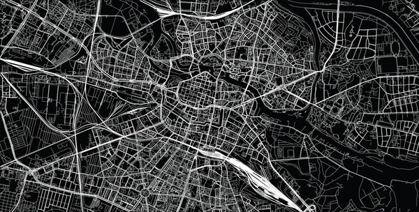 Urban vector city map of Wroclaw, Poland — Stock Vector