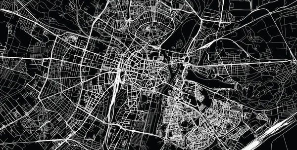 Stadtvektor Stadtplan von Posen, Polen — Stockvektor